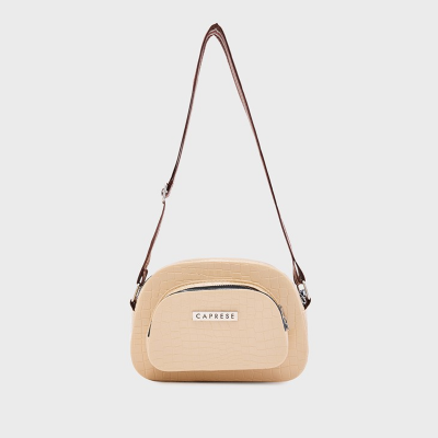 Croc Textured Sling Bag With Pouch