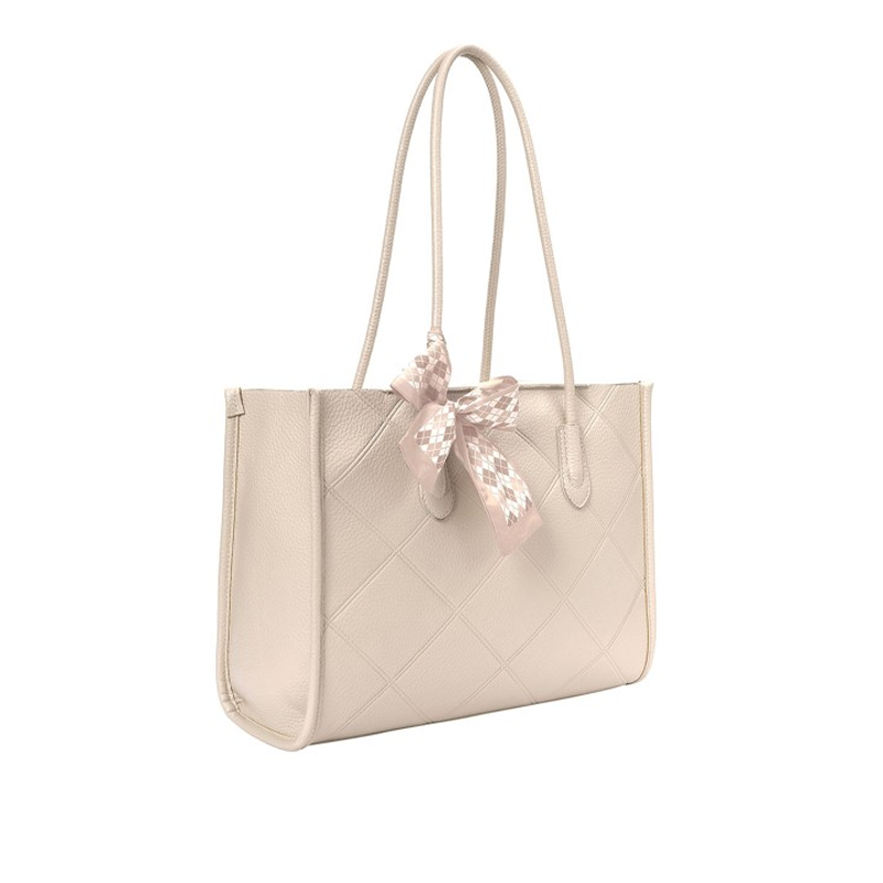 Textured Structured Shoulder Bag With Pouch